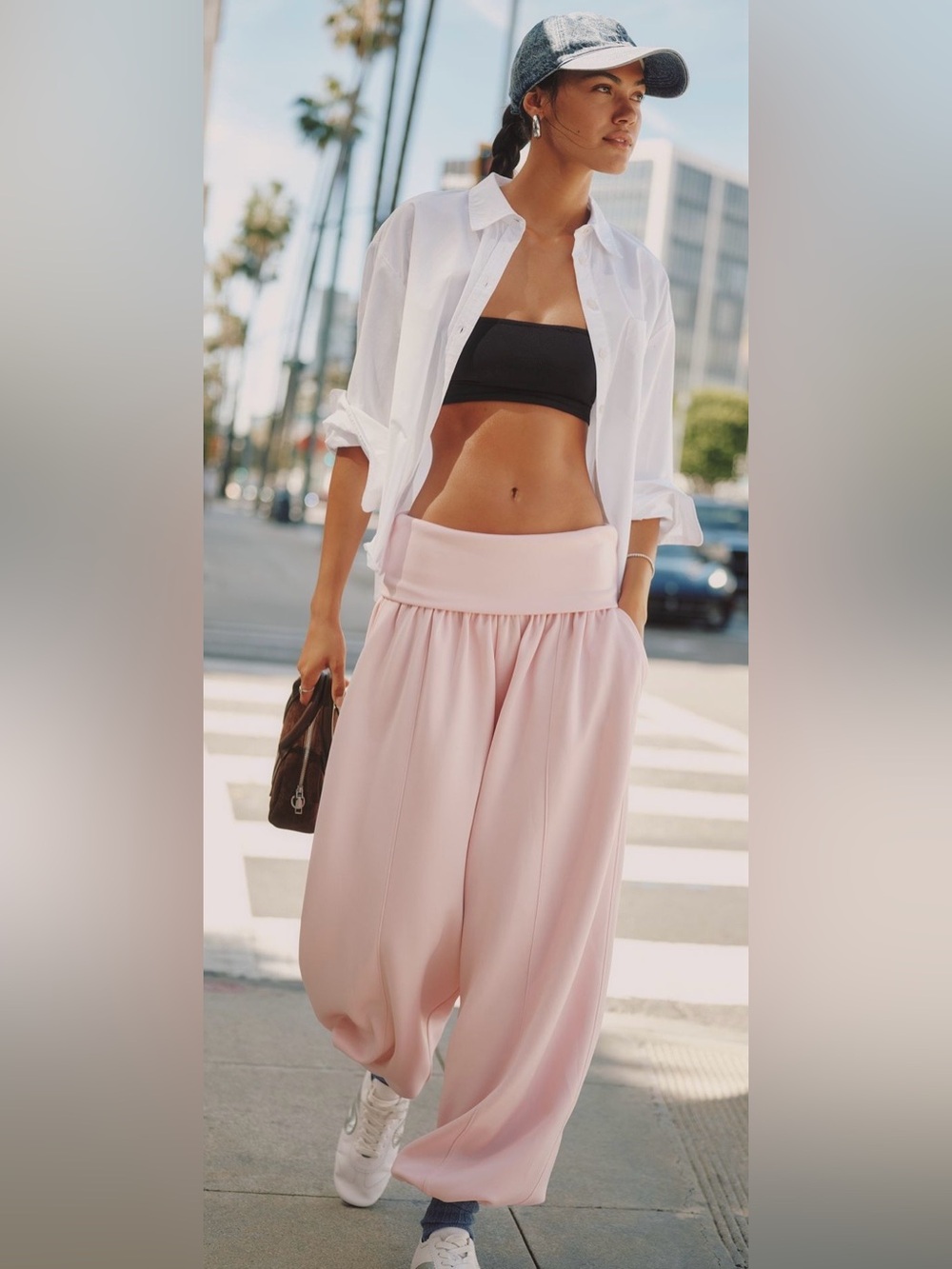NWT - Daily Practice by Anthropologie Fold-Over Balloon Pants in Happy Pink